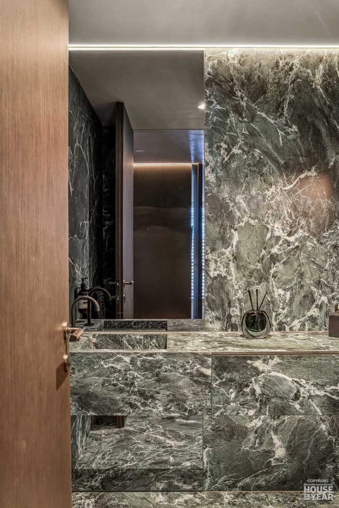 Master Builders House of the Year 2025 Renovation bathroom handcrafted integrated custom marble bathroom vanity and basin