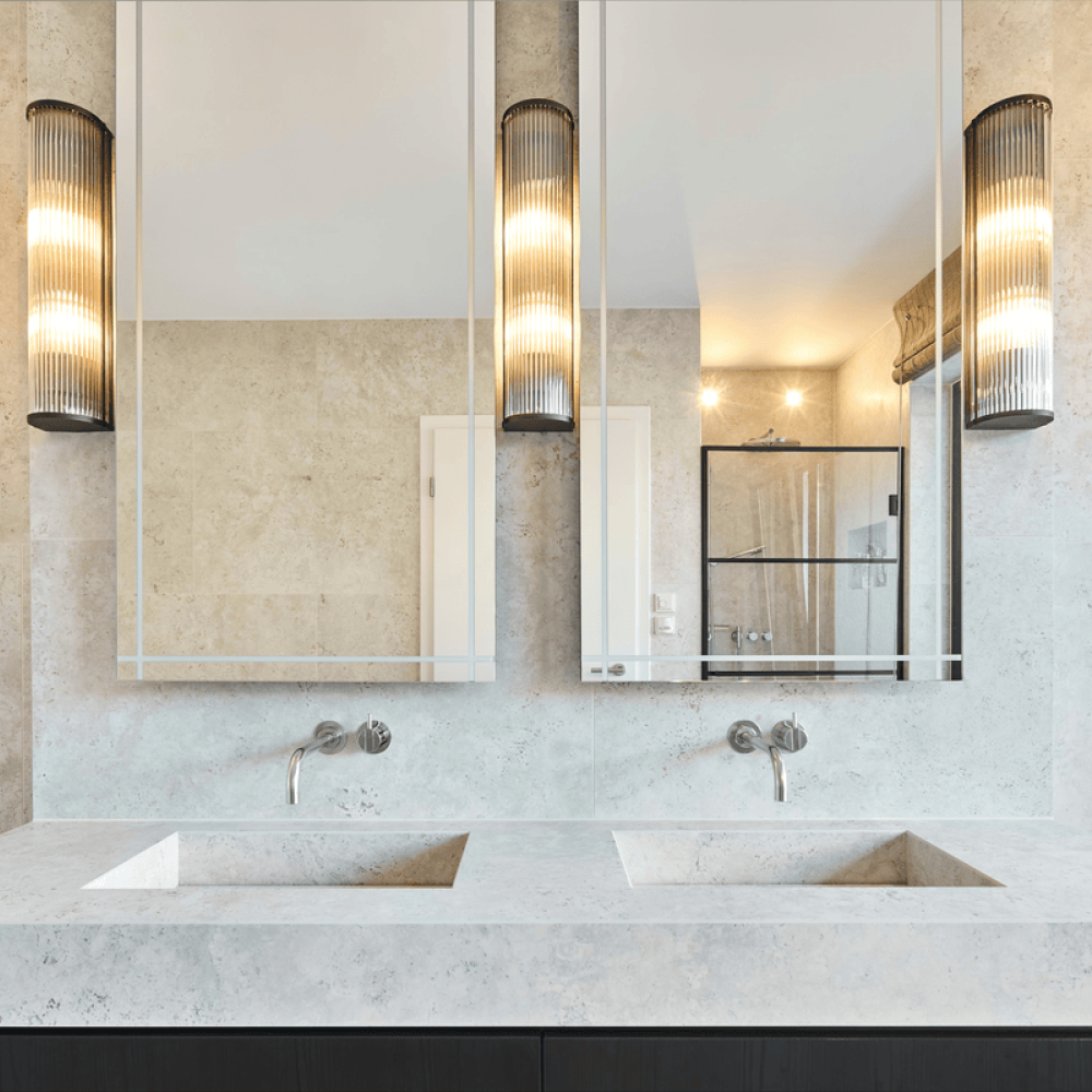 Dekton Nebbia integrated dual bathroom vanity top resized