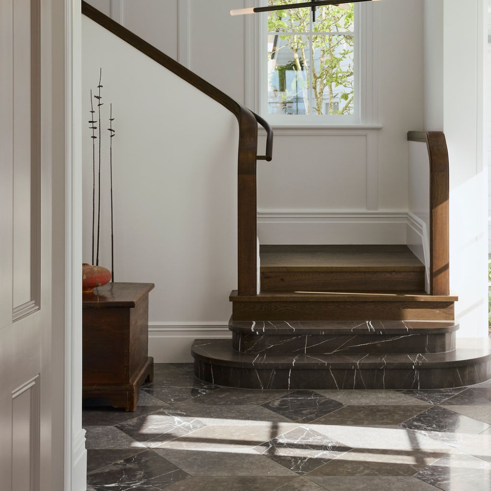 Pietra Grey marble stairs