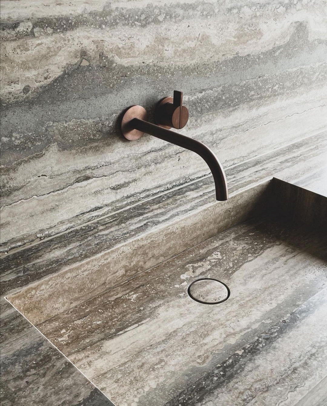 Gepo gris integrated vanity and basin