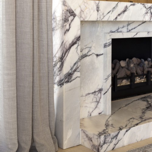 Calacatta Viola Marble Fire surround & hearth 