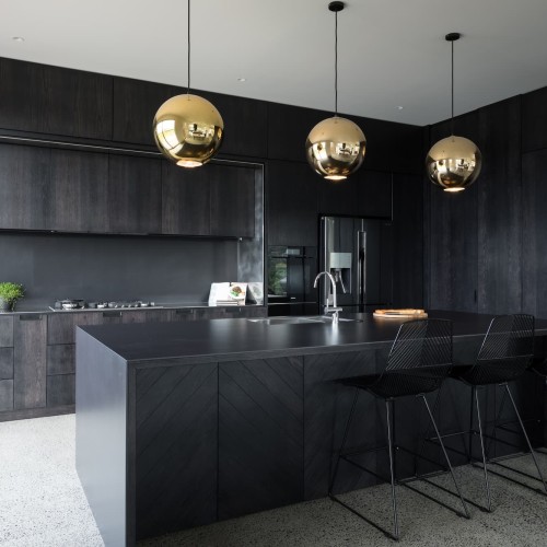 Matt black Florim porcelain kitchen island and benchtop v2