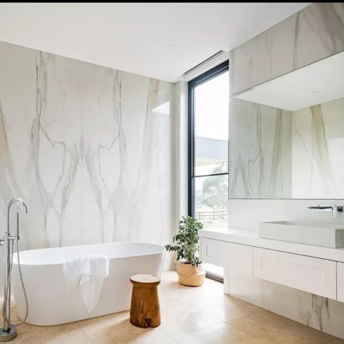 Florim Calacutta Gold porcelain bathroom v2
